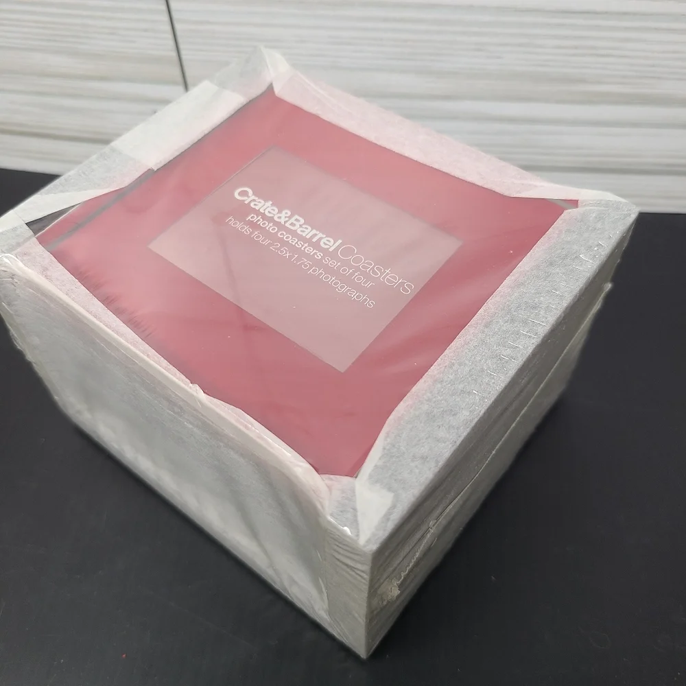 Crate & Barrel Jewel Photo Coasters Set of 4